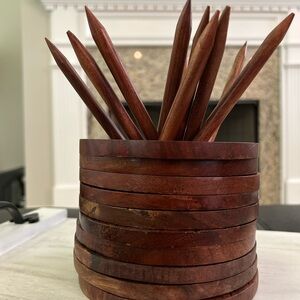 Wooden Coaster Set with Holder